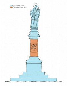 Návrh tvarovej rekonštrukcie č. 1 - socha sv. Jána Nepomuckého
