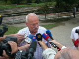 Prezident SR Ivan Gašparovič a minister vnútra SR Daniel Lipšic v Prievidzi