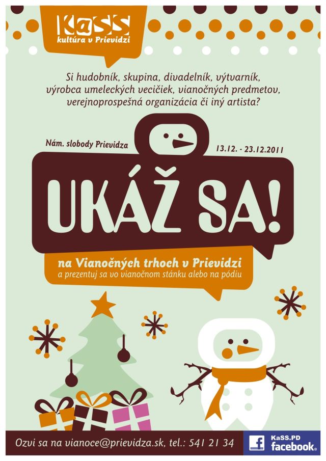 Ukáž sa na Vianočných trhoch v Prievidzi 